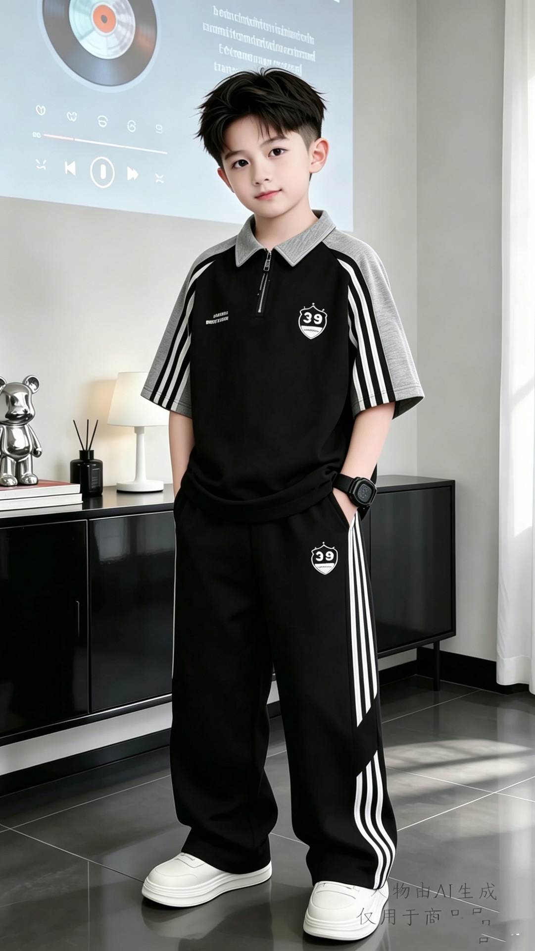 2026 New Style Boys' Summer Short-Sleeve Set - Thin Sports Casual Trendy Two-Piece Set