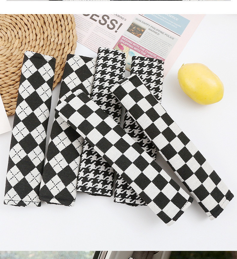 Car Seat Belt Protective Cover Jacquard Quilted Soft Car Shoulder Belt Cover Fashionable Car Interior Supplies