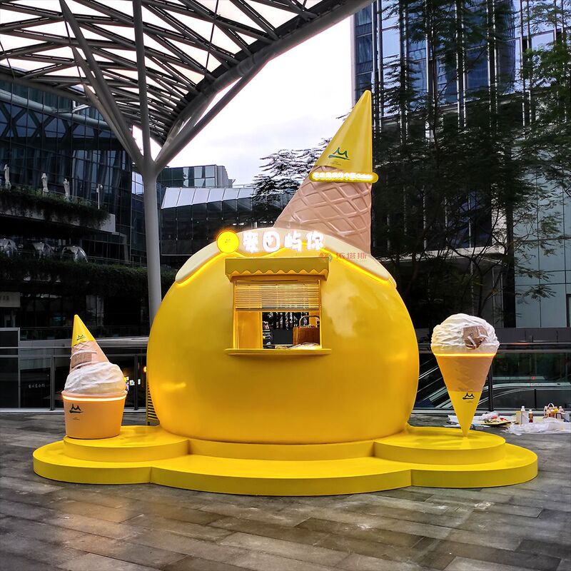 Fiberglass Ice Cream Kiosk, Personalized Cartoon Internet Celebrity Check-In Kiosk, Sun-Resistant, Rain-Resistant, Sturdy and Durable Fiberglass Ice Cream Kiosk, Personalized Cartoon Internet Celebrity Check-In Kiosk, Sun-Resistant, Rain-Resistant, Sturdy and Durable