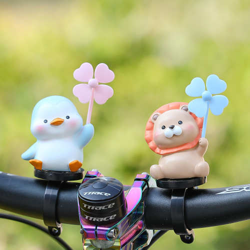 Summer cute windmill bicycle electric car motorcycle decoration new car ornament internet celebrity cartoon animal