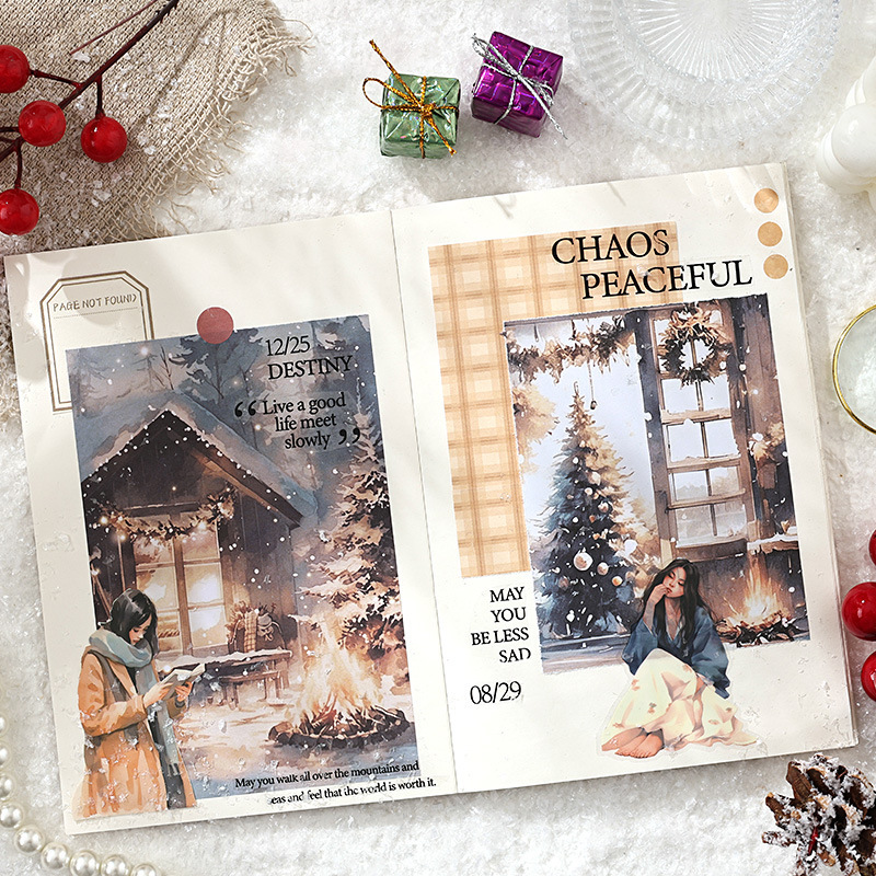 Impresión del amanecer sin adhesivo papel de contabilidad DIY decoración fondo collage puede escribir un mensaje de nota