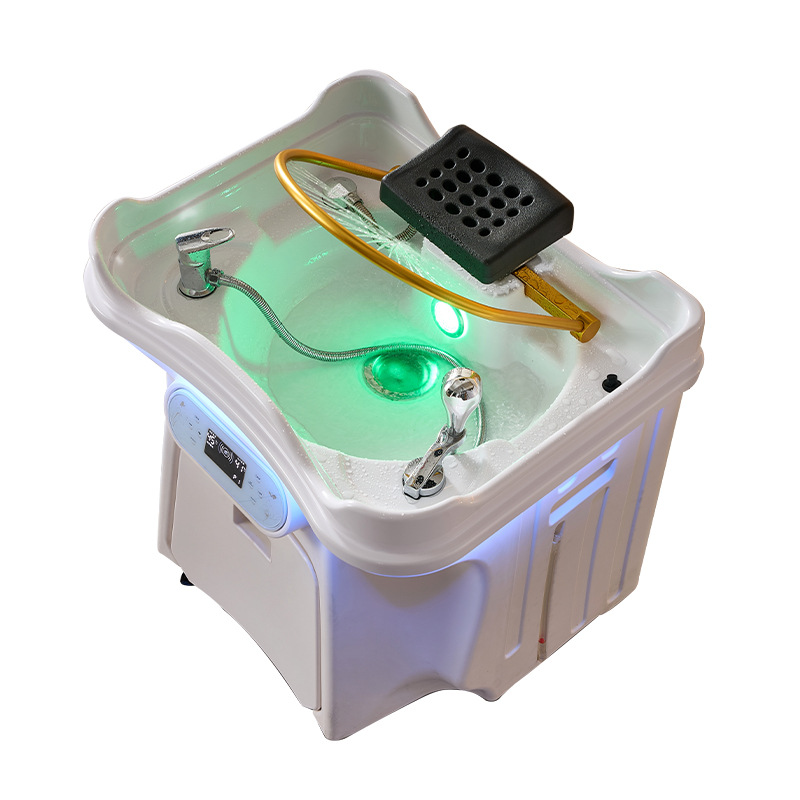 Máquina de lavado de cabello de fumigación automática con agua circulante y cama de lavado de cabello móvil para salón de belleza para tratamiento de cabello