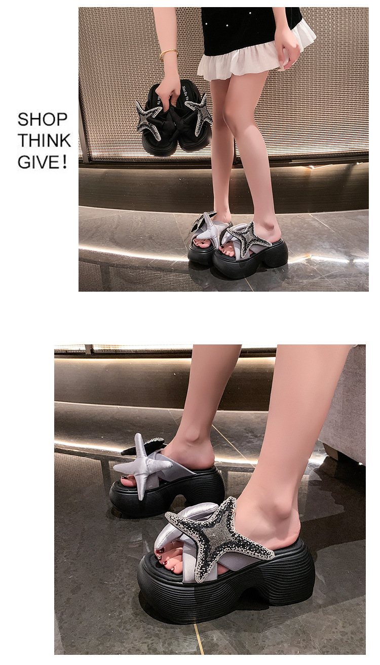 Women's 8.5 Cm Platform Sandals With Rhinestones Unique Fashionable Design Perfect For Skirts New Style_vogvips.com