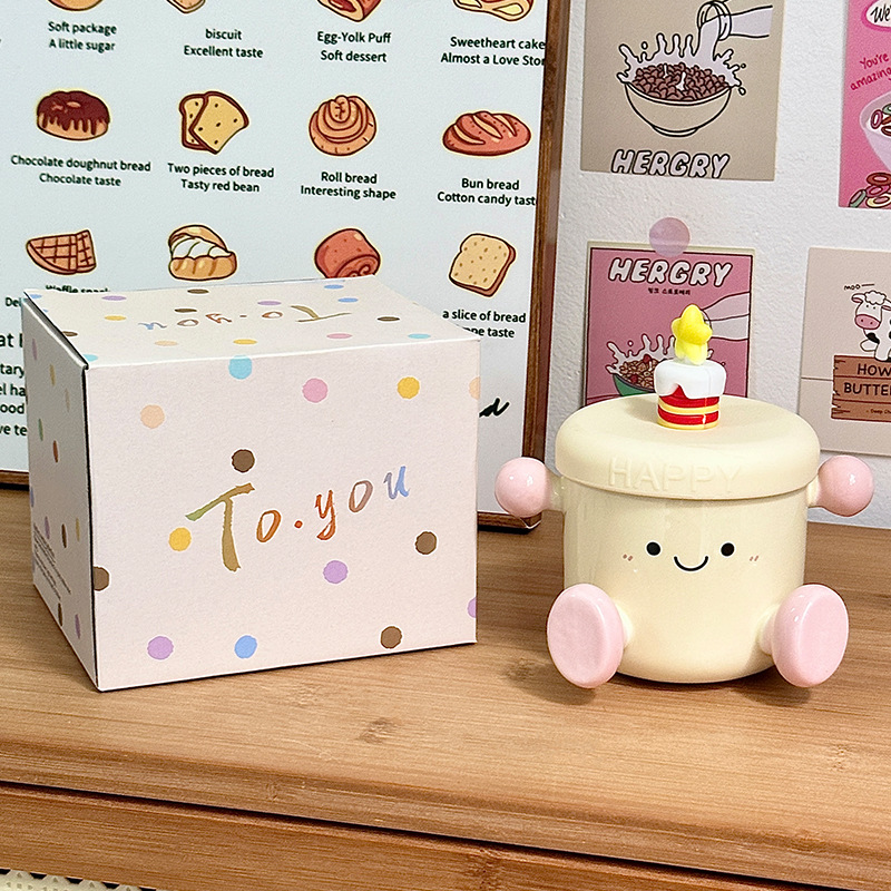 Taza linda taza de cerámica taza de regalo de mano taza de agua taza de pareja casera regalo de cumpleaños niña regalo del día del maestro