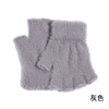Velvet demi-season gloves, keep warm set for elementary school students for beloved, increased thickness, fingerless