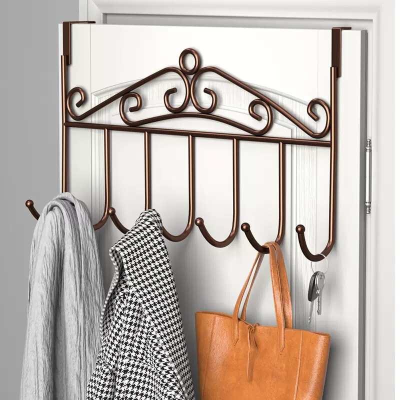 Hook Behind the Door Without Punching Holes on the Wall, Traceless Hanging Key Bag on the Door, Wall Hanging Storage Rack, Clothes and Hat Clothes Hook