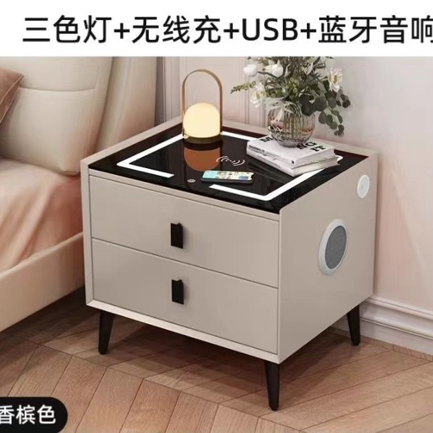 [카키] 무선충전 + 3색 주변광 + USB 충전 인터페이스 + 블루투스 듀얼 스피커