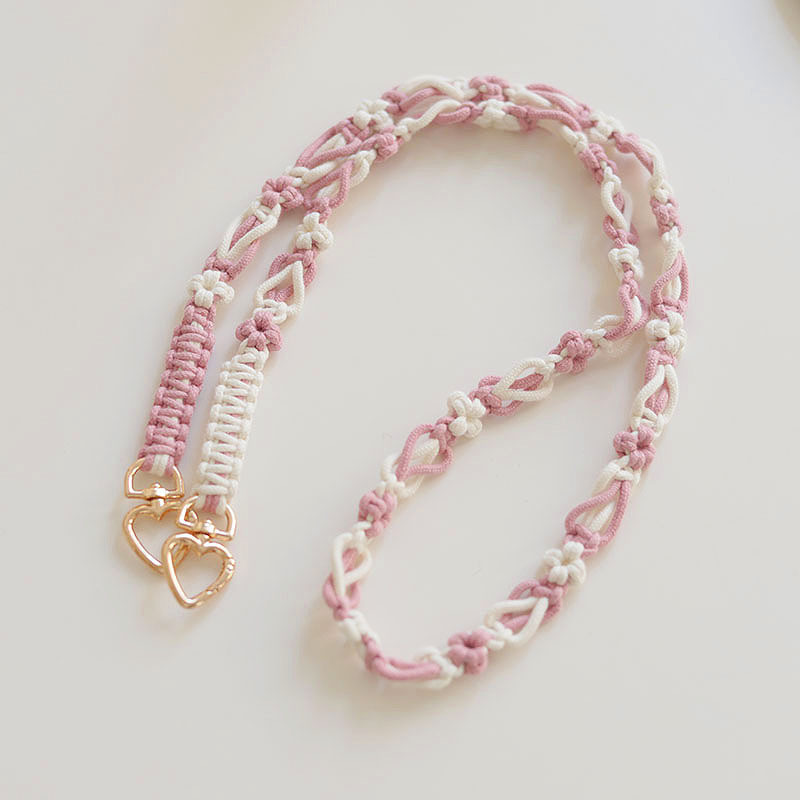 52g Weight Bag Strap Bag Accessories Type 1 Piece Quantity Holiday, Daily Occasion cotton rope Material Color Block Pattern Sweet Style 1 Piece Cotton Rope Color Block Bag Strap 3