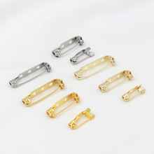 纯铜14K包金饰品胸针旋转式安全18K金带保险底托胸花扣diy别针B34