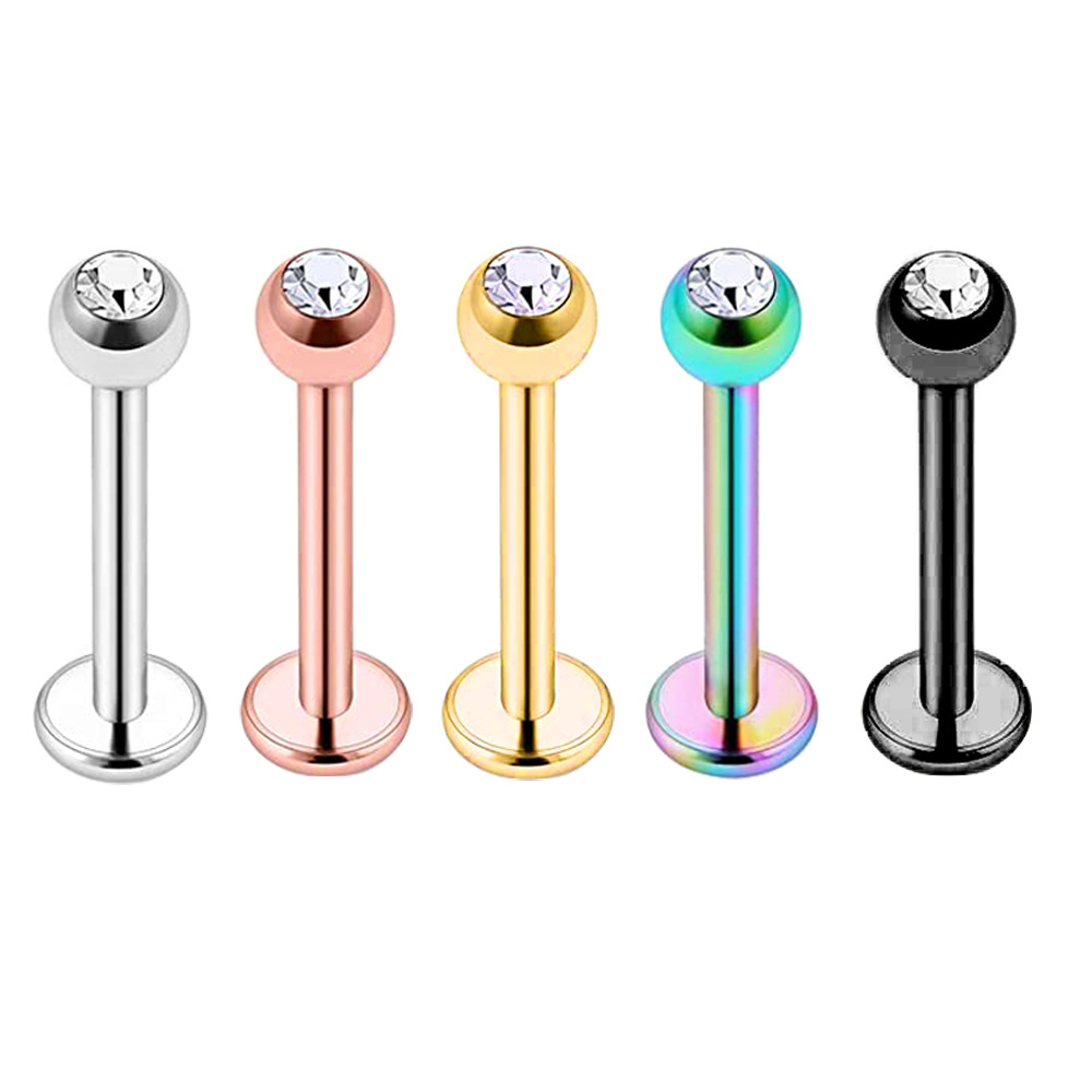 5 Sets Acrylic Star Lip Nail Ear Bone Nail T-Shaped Eyebrow Nail Nose Piercing Jewelry Stainless Steel Inner Outer Teeth detail image 19