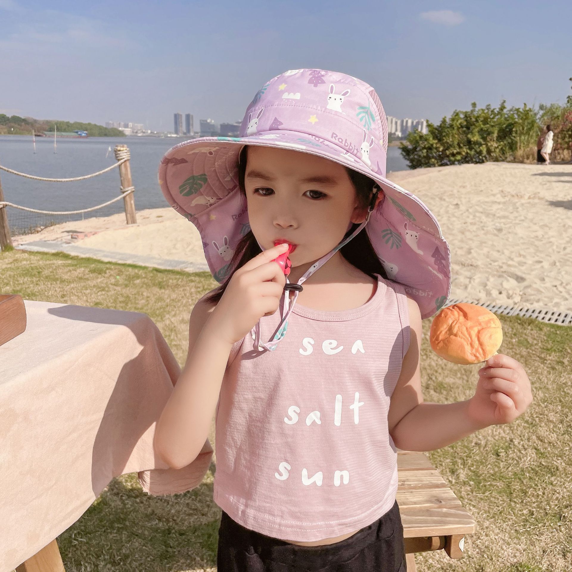 Summer Season Children Unisex Cute Sweet Printing Printing Bucket Hat
