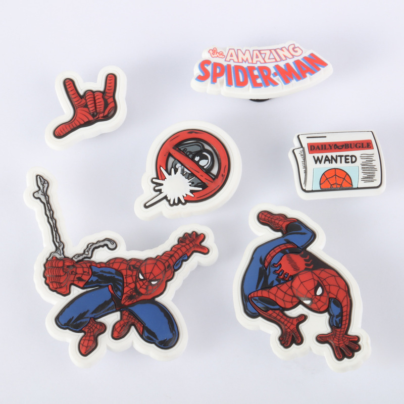 New 3D Stereo Hole Shoe Accessories Pvc Shoe Charms Cartoon Spider-Man Decorations Cross-Border In-Stock Items New 3D Stereo Hole Shoe Accessories Pvc Shoe Charms Cartoon Spider-Man Decorations Cross-Border In-Stock Items