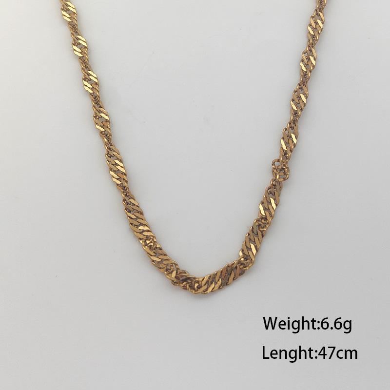 7g Weight Necklace Classification 304 Stainless Steel Chain Material 1 Piece Quantity Holiday, Daily Occasion 304 Stainless Steel Material Geometric Pattern Women's Gender Plating Design Simple Style Style Wholesale Jewelry Simple Style Geometric 304 Stainless Steel Plating Stainless Steel Necklaces 20