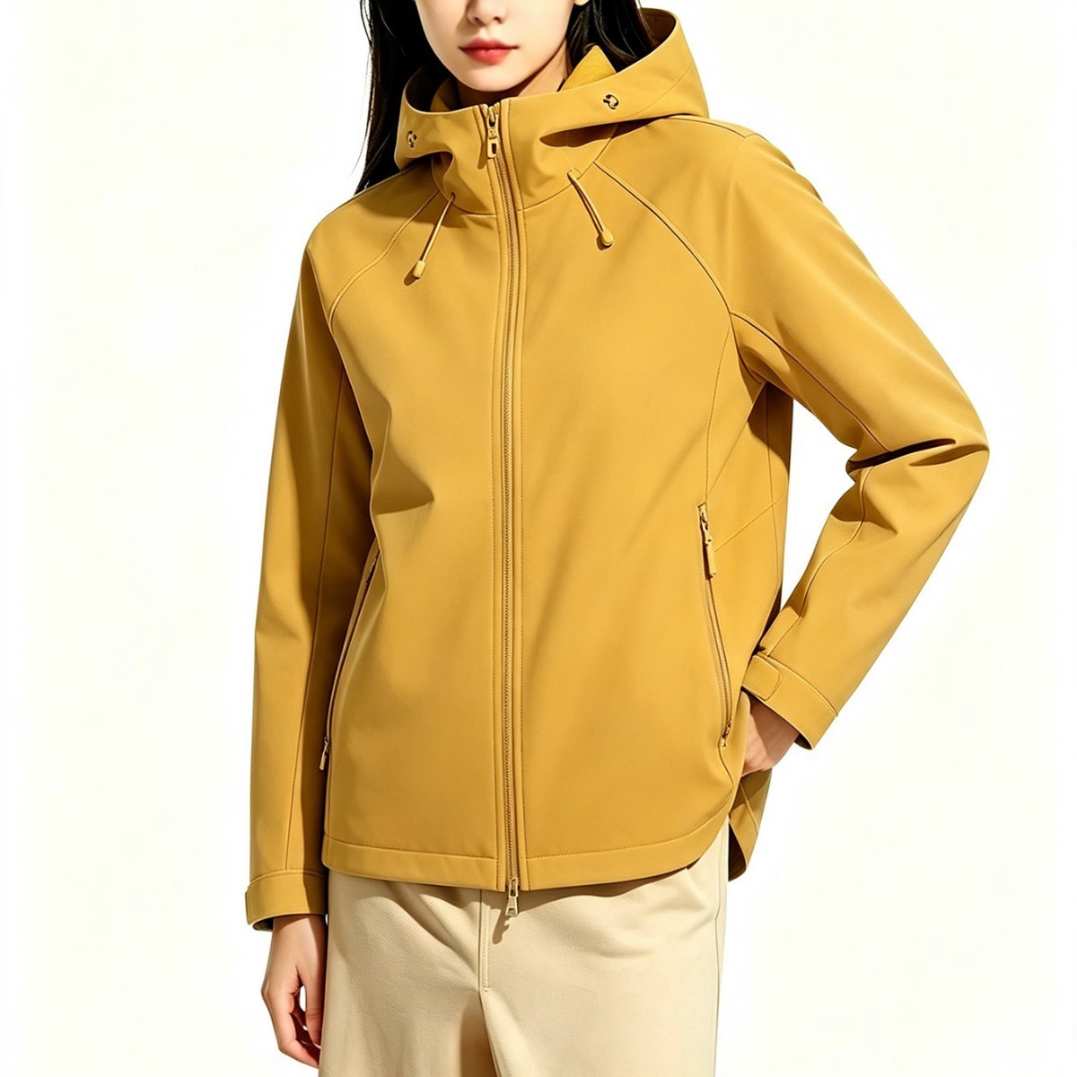2026 Hot-Selling Unisex Sports Outdoor Windproof and Waterproof Hooded Softshell Jacket with High-Quality Peruvian Strip Mountaineering Clothing