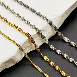 不锈钢编织八角蛇骨链DIY项链手链配链小众时尚素链单链编织链条