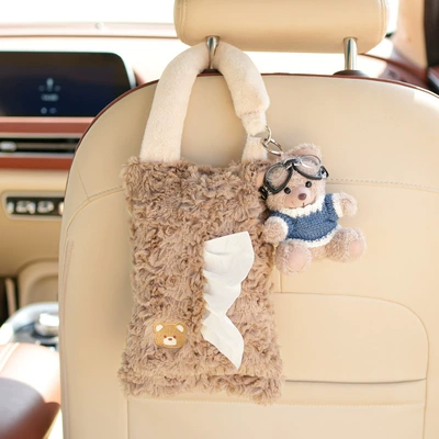 Car tissue box/set Back Tissue Hanging Bag, Cute - blue-bear-hanging-tissue-box