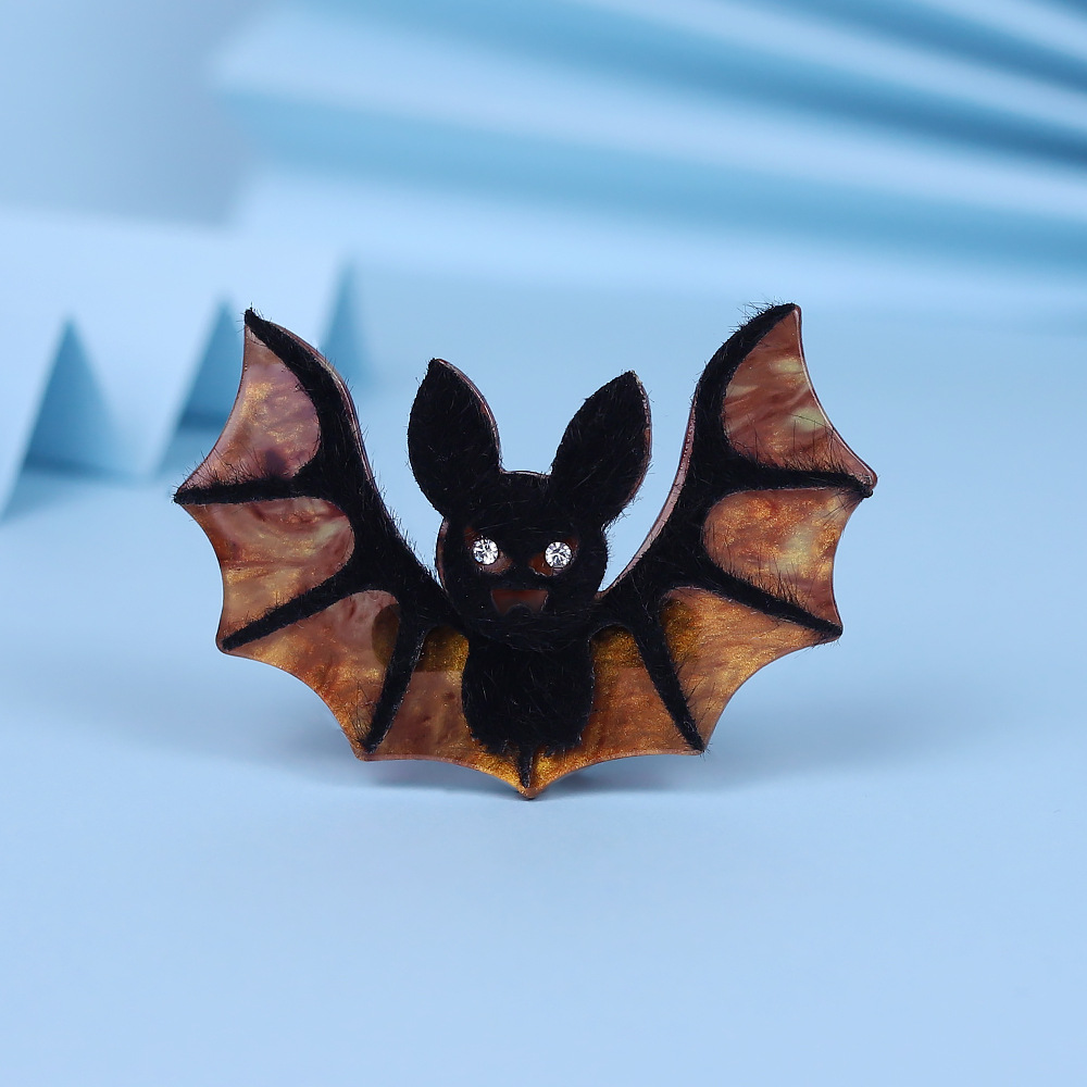 15g Weight Brooches Classification Holiday, Street Occasion Acrylic Material Bat Pattern Unisex Gender Stoving Varnish Design Streetwear Style Streetwear Pin Bat Arylic Stoving Varnish Unisex Brooches 3