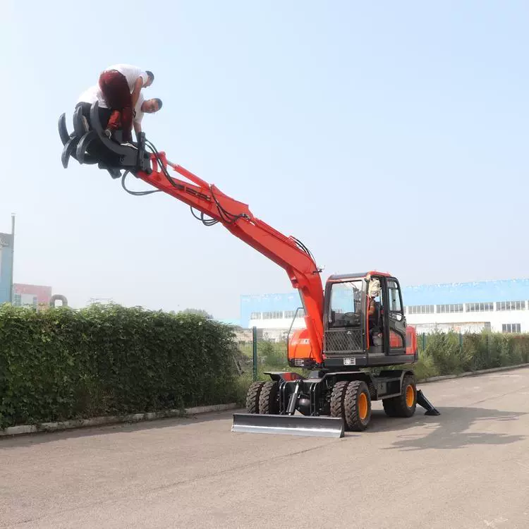 自制挖掘装载一体机 轮式旋挖钻机 轮式挖掘机