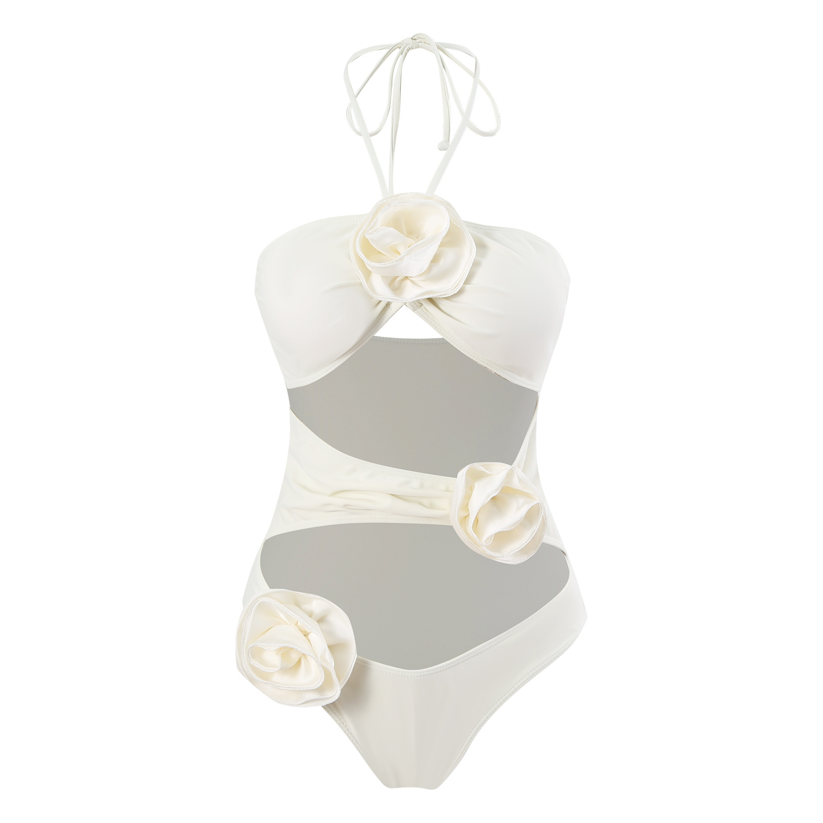 189g Weight Sleeveless Sleeve Length Polyester Fabric Type Regular Top Length One-pieces Tops Type 1 Piece Quantity Swimming Pool Occasion Halter Neck Neckline Regular Fit Fit Type Solid Color Pattern Women's Gender Beach Style Women's Lady Beach Solid Color 1 Piece One Piece Swimwear 无