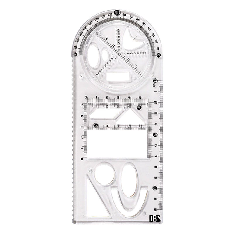 Многофункциональная линейка для рисования для начальной и средней школы Поворотная Геометрическая линейка Универсальная функциональная линейка для рисования подходит для переменной линейки Ten Thousand-Flower