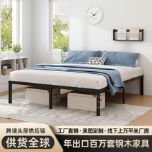 跨境热销加粗铁艺床宿舍简易床出租房2.2米2米铁床家用主卧双人床