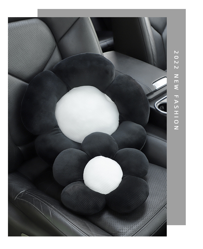 Flower car headrest neck pillow creative plush car seat pillow comfortable pillow small fresh car supplies