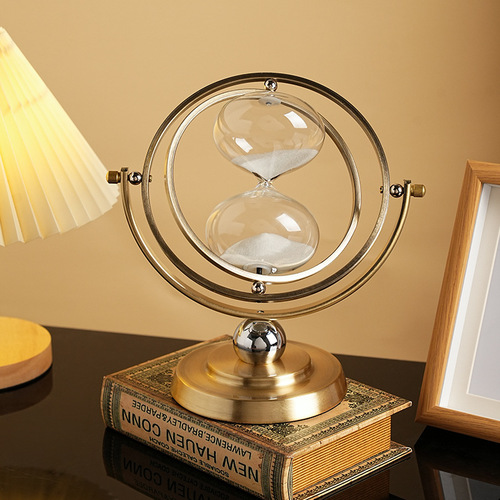 Nordic home creative glass hourglass timer bookshelf TV cabinet personalized soft decoration retro hourglass decoration