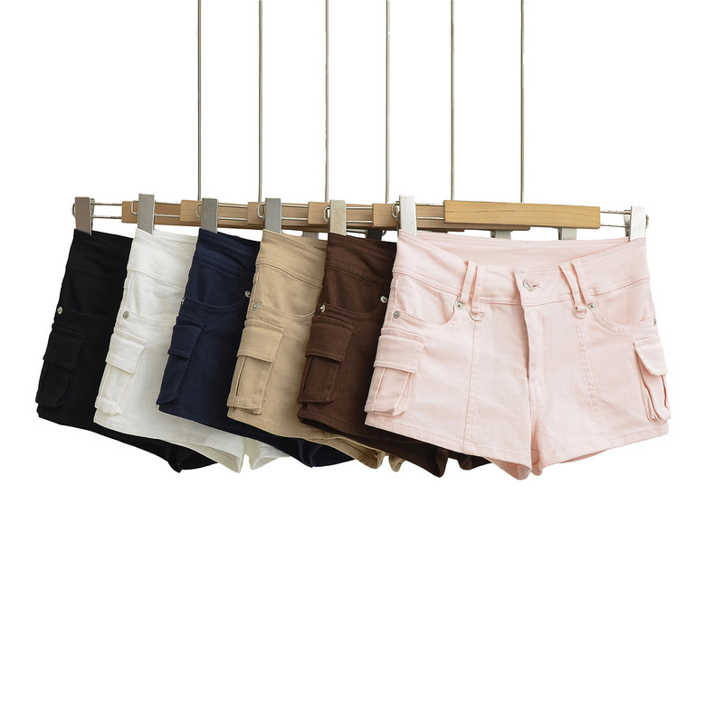 American Hot Girl Sexy Low-Waist Multi-Pocket Cargo Shorts Women's Summer New Tight Slimming Hot Pants