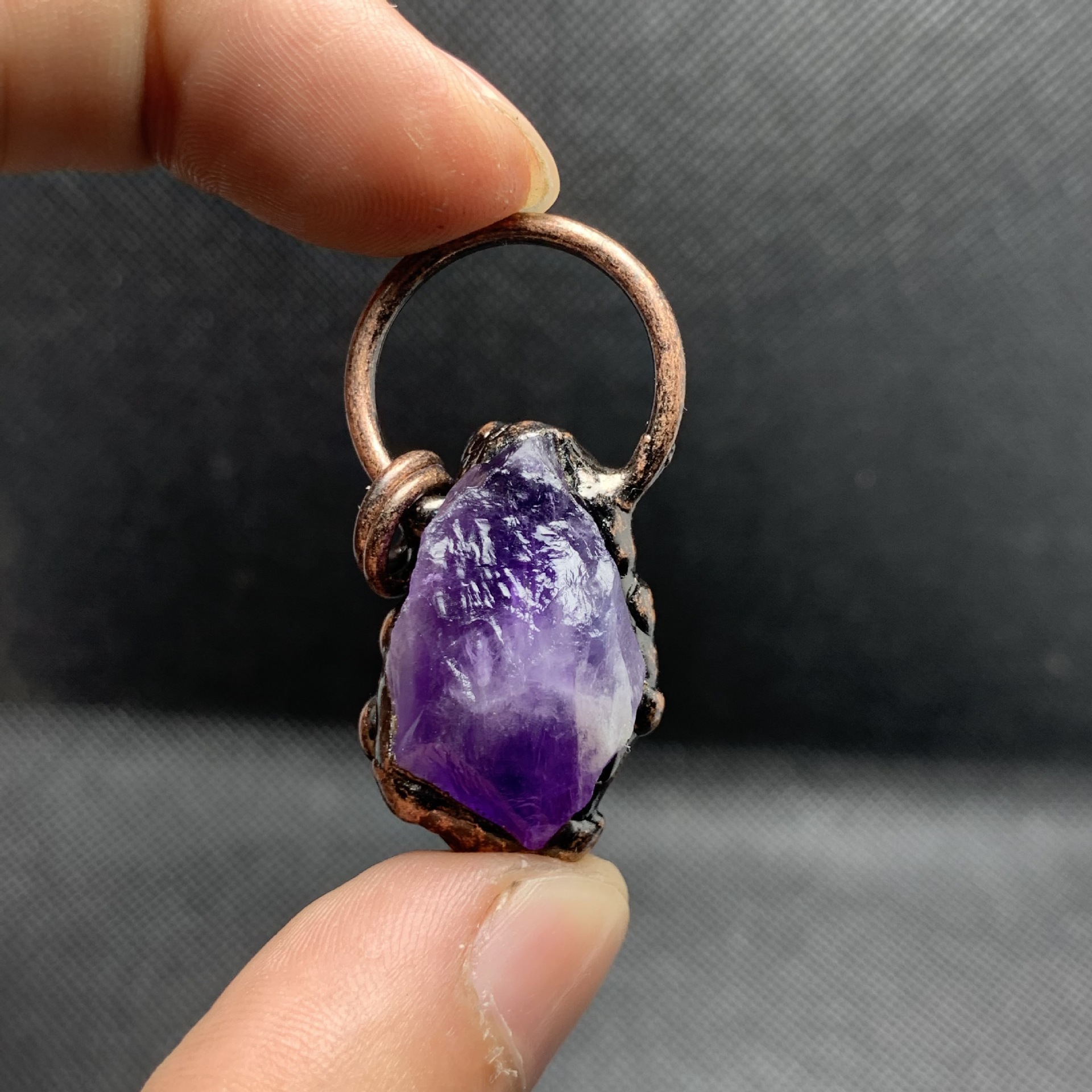 Cross-Border Retro Style Amethyst Citrine Fluorite Black Tourmaline White Quartz Column Raw Stone Irregular Bronze_voghion.com