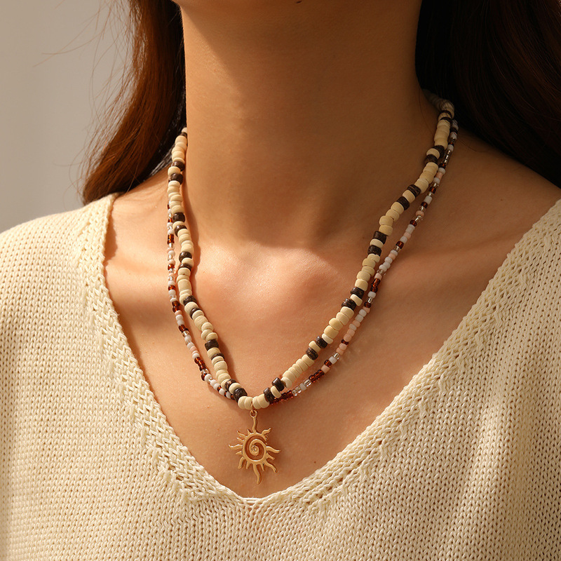 Cross-Border Coconut Shell Necklace Bohemian Necklace Natural Coconut Shell Chain Necklace Ethnic Style Necklace Jewelry