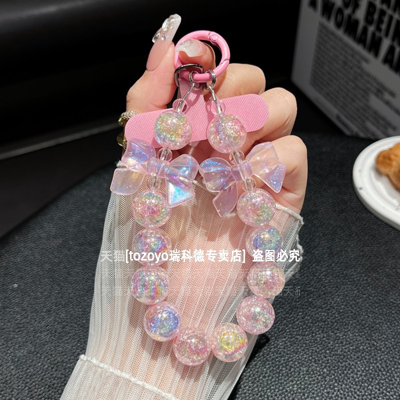 Cuentas de burbujas parpadeantes finas cadenas de teléfonos móviles cuentas hechas a mano arco de cuentas pulsera colgante pulsera pulsera colgante de cadena de mano nuevo image 8