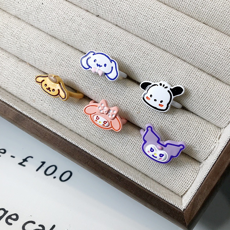 new cartoon cute childlike fashion little girl good friend oil dripping stitching hot sale adjustable ring