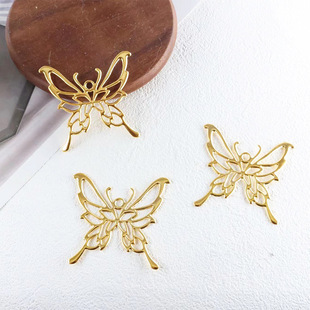 New Hollow Butterfly Metal Flower Antique Hanfu Headwear Hairpin Decoration Material Handmade DIY Jewelry Accessories