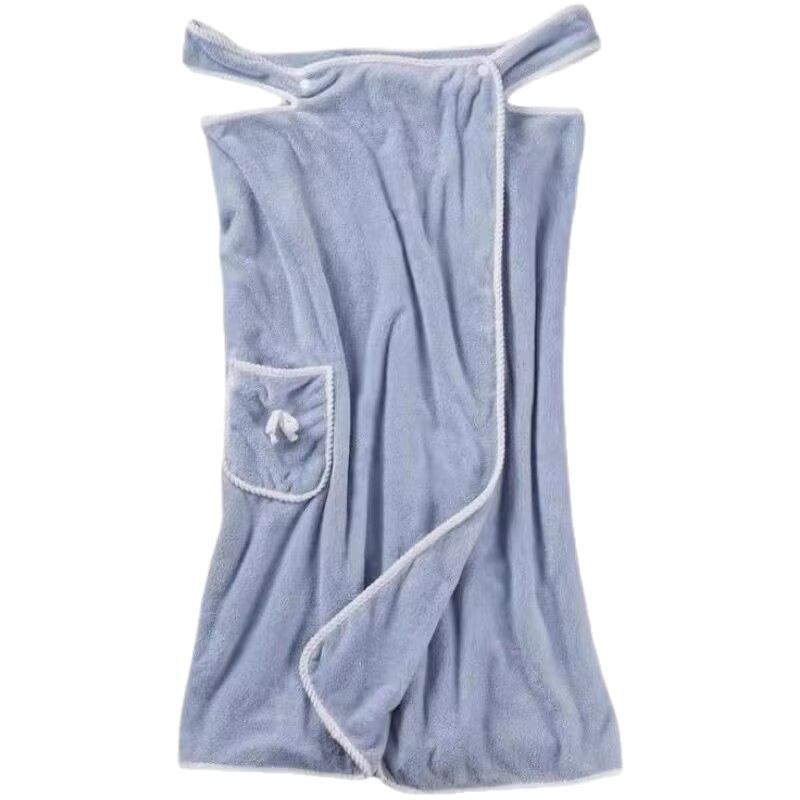 Tragbares Handtuch für Damen, Badekleid mit Trägern für Erwachsene, Wickelbademantel, nicht reine Baumwolle, Schönheitssalon, Heimgebrauch, saugfähig,_voghion.com
