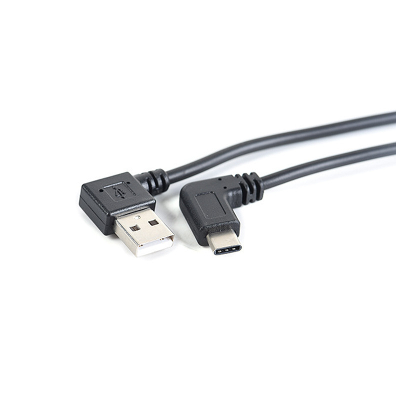 Car-Mounted Dual Elbow Short Usb2.0 to Typec Data Cable 3.1 Side Left/Right 90-Degree Angled C-Type Port Charging Cable