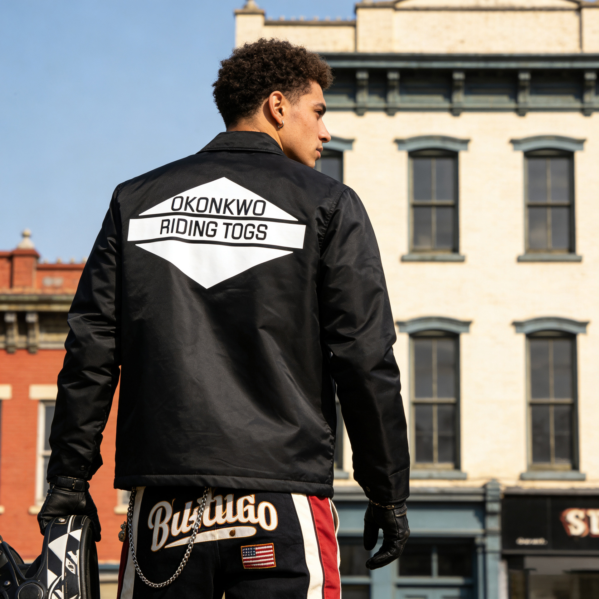 OKONKWO chaqueta de entrenador acolchada de algodón acolchada chaqueta cortavientos impermeable para hombres y mujeres impreso uniforme de béisbol