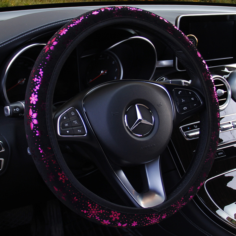 Cubierta del volante del automóvil Copo de nieve bronceado sin anillo interior Banda elástica Cubierta del mango Flash Gold AliExpress Comercio transfronterizo Amazon