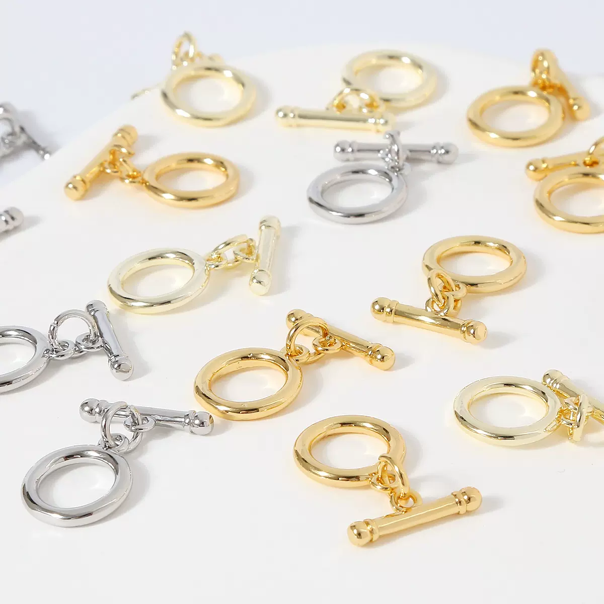 DIY饰品配件批发18K铜镀真金保色迷你连接弯棒手链项链小直管OT扣