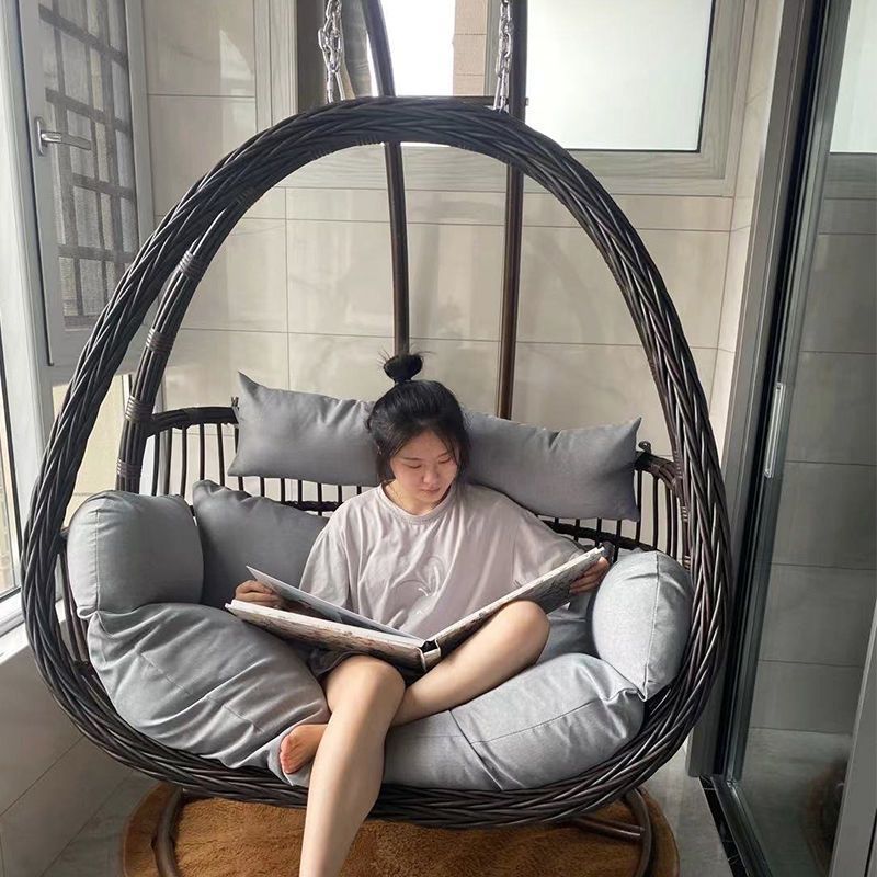 Double Chair Rocking Chair Cradle Home Balcony Hanging Chair Courtyard Hanging Basket Rattan Chair Lazy Indoor Swing Hammock