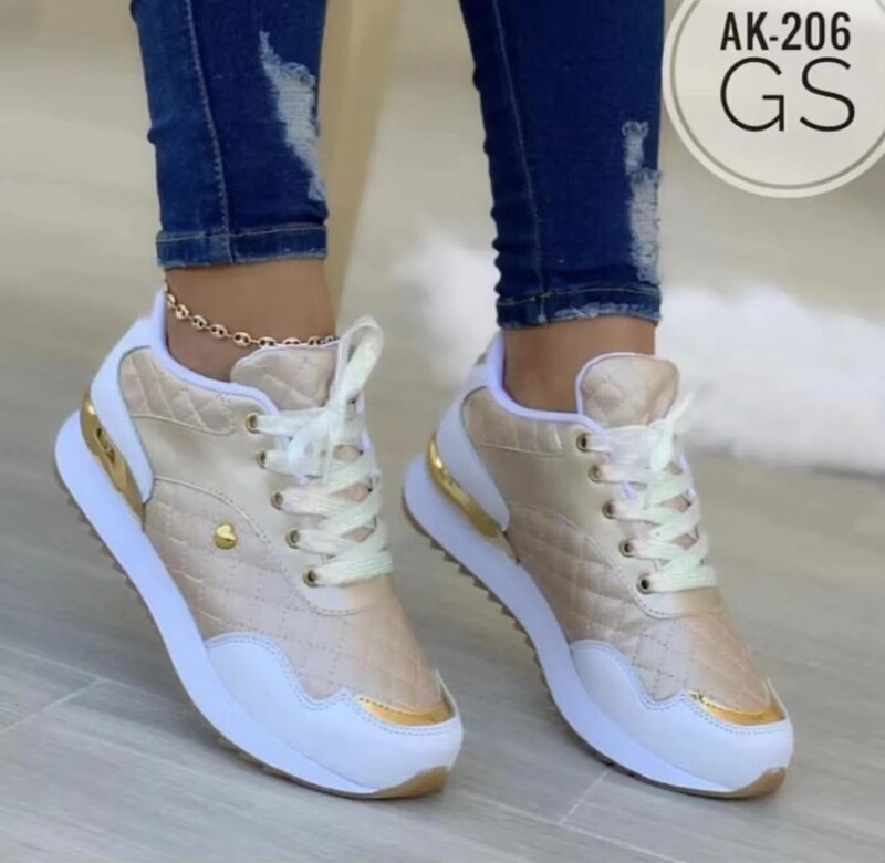 European and American Color Matching Lace-up Casual Shoes Women's 2022 Autumn New Round Toe Flat Mesh Sequin Sneakers Women's Shoes