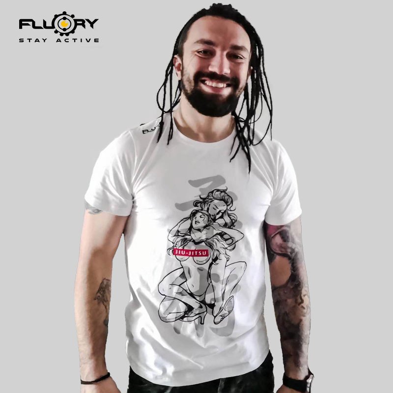 FLUORY fire barrier jujitsu short sleeve T-shirt comfortable slim fit Muay Thai fight men's sports half sleeve t-shirt women