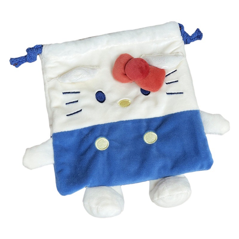 Perro Pacha Hello Kitty bolsa de almacenamiento bolsa de cordón de felpa Linda bolsa de papelería de estudiante japonés bolsa de almacenamiento de artículos diversos