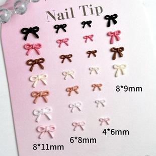 New style hot girl style French bow nail resin jewelry wine red mini bow nail decoration wholesale