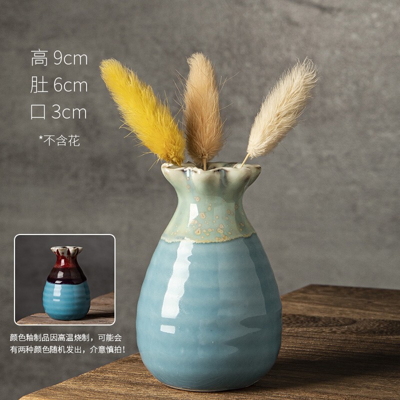 景德镇陶瓷小花瓶ins风卧室水培植物客厅摆件插花干花手工装饰品|undefined