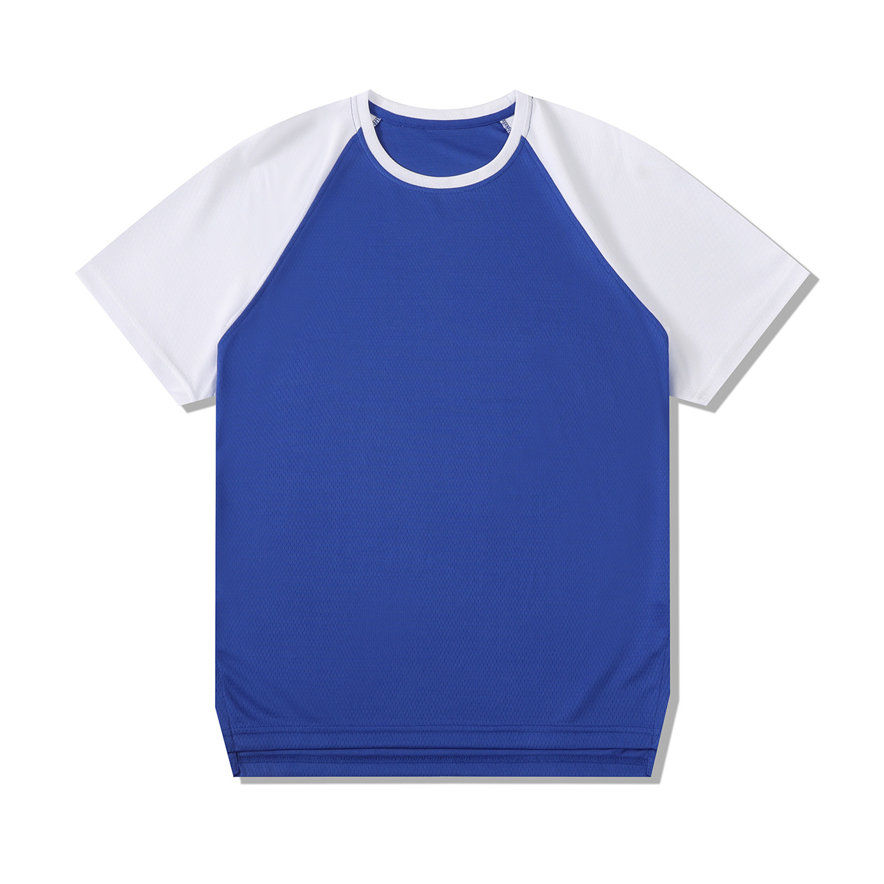 Hombre deportivo ocio mangas cortas T gran agujero de ventilación color combinado ropa de trabajo de secado rápido impresión logotipo camiseta ropa deportiva fitness