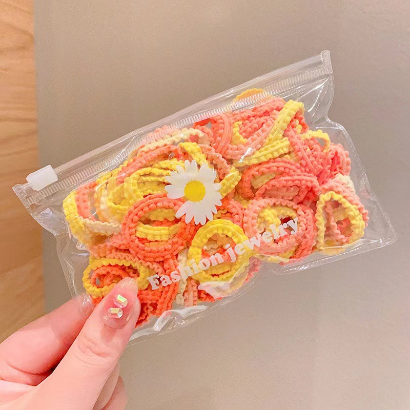 Niños de encaje pulgar anillo de cabello niñas correa de goma de alta elasticidad colorida para mujeres tesoro no daña cabello pequeño cabello de cabello de cabello