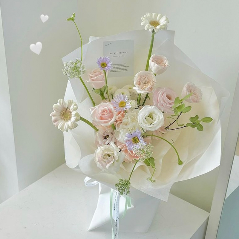 Macaron extra grueso 8 filamentos película perlada papel pionero al por mayor película perlada impermeable floral papel de envoltura de flores papel de embalaje de ramo