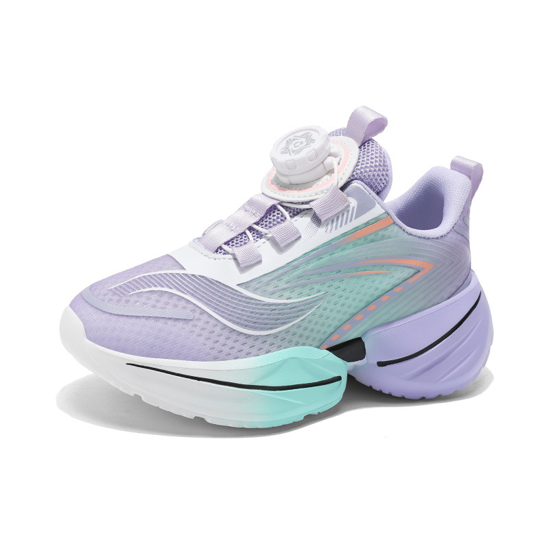 Zapatos deportivos para niñas verano 2025 nuevos zapatos de baloncesto transpirables de malla para niños zapatos de correr giratorios antideslizantes