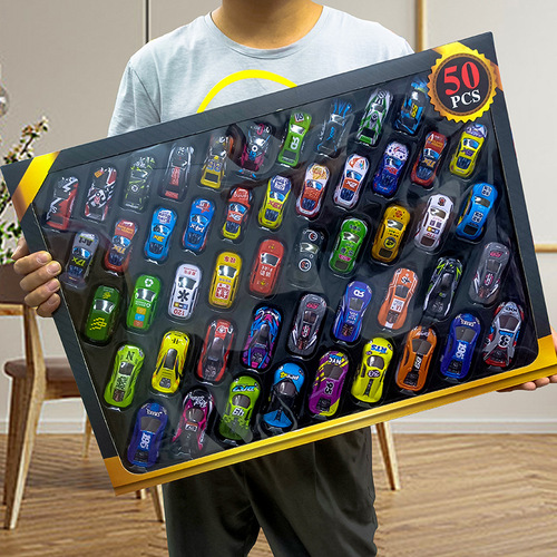 50 Large Gift Boxes of Multi-functional Alloy Racing Cars and Rebound Mini Cars for Children - Toys and Gifts