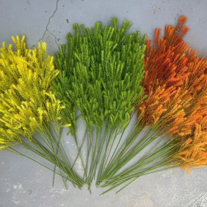 New Melaleuca Gold Simulation Flower Wedding Decoration Flower Arrange New Chinese Style Mori Style Fresh Green Plant Autumn Leaf Material